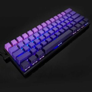61 Keys Mechanical Gaming Keyboard Gradient Side-engraved Character Keycaps PBT Material Hot Swappable 61 Keys Gaming Keyboard