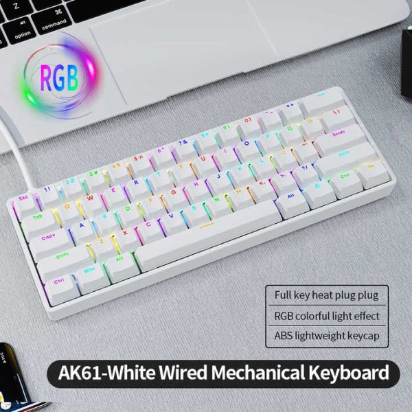 AK61 Custom Wired USB Gaming Keyboard RGB Backlit Mechanical Teclado Mecanico with Red and Blue Switch New Product - Image 2